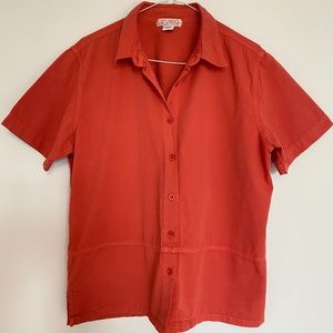 Vintage Coral Short Sleeve Button-Up size M
